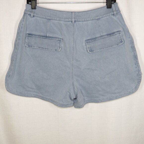 Halara Flex High Waisted Stretch Knit Denim Curved Hem Shorts Size XS - Picture 8 of 10